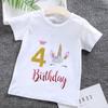 Cartoon Birthday Numbers Unicorn 1 2 3 4 5 6 7 8 9 Age Baby Boys Clothes Summer Tshirts 2023 Kids Clothes boysGirls Tees Tops