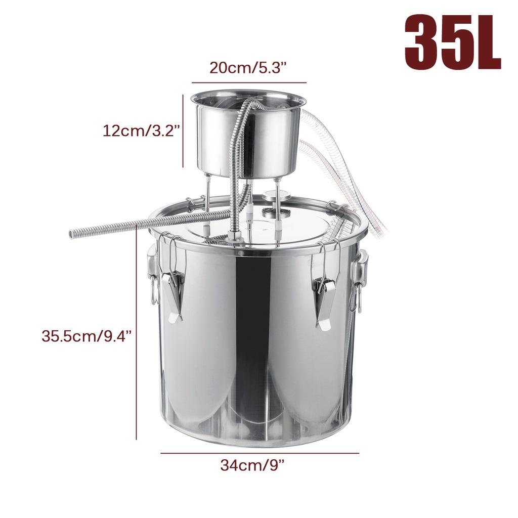 50/35/22/11L Alambic Moonshine Alcohol Stainless Still Copper DIY Home Brew Water Wine Essential Oil Brewing Distiller