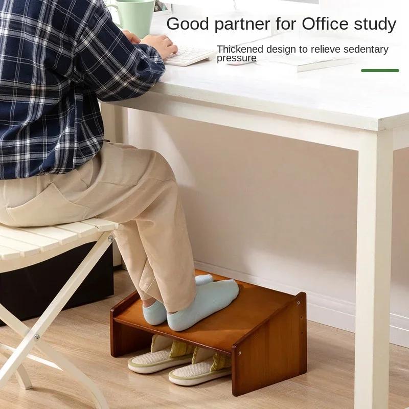 Подставка для ног Простой современный офисный стол Подставка для ног Ванная комната Туалет Деревянная подставка для ног Бытовая подставка для ног Подставка под стол