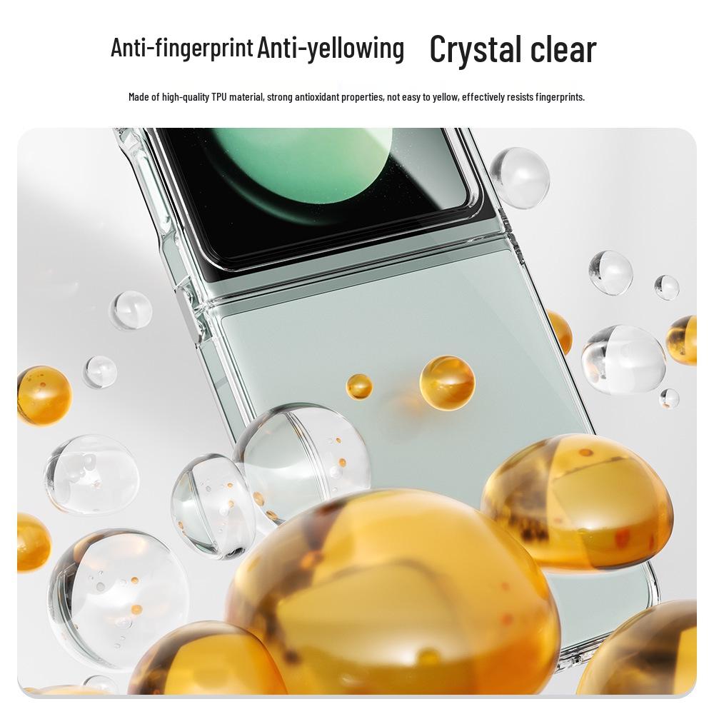 Прозрачный противоударный чехол Toocki для Samsung Galaxy Z FLIP 6 - Защитная крышка с 3-кратным складыванием