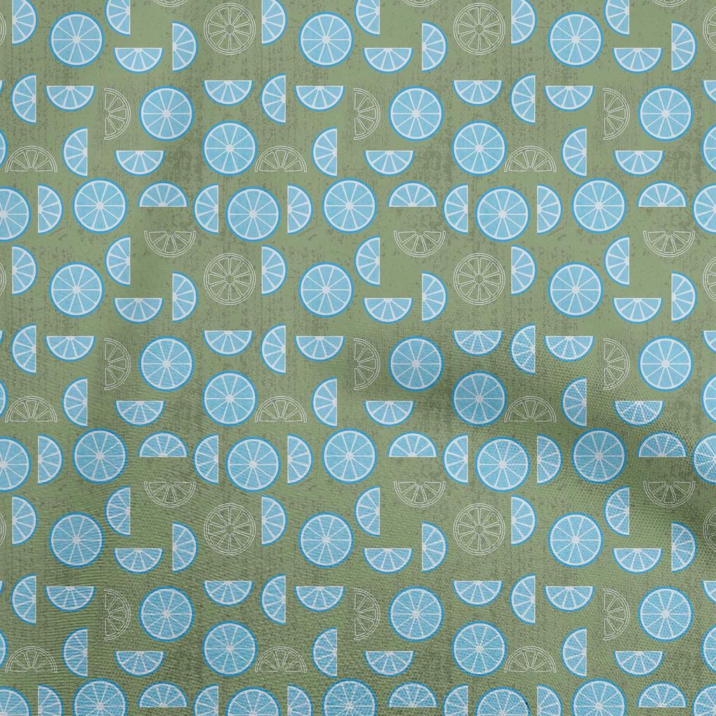 oneOone Cotton Flex Light Green Fabric Lemon Quilting Supplies Print Sewing Fabric By The Yard 40 Inch