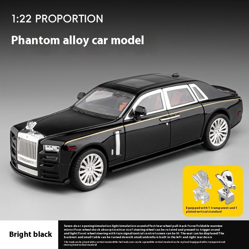 Масштаб 1/22 Rolls Phantom Модель автомобиля из сплава Diecasts Металлические транспортные средства Собирайте имитационные украшения Звуковые и световые подарки для детей