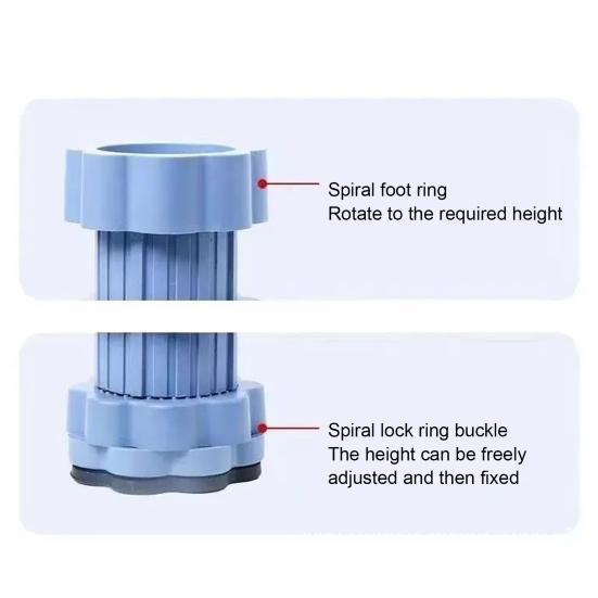 4Pcs Washing Machine Mat Universal Heightening Pads Easy Installation Anti-Vibration Shock Absorbing Washer Dryer Foot Pads