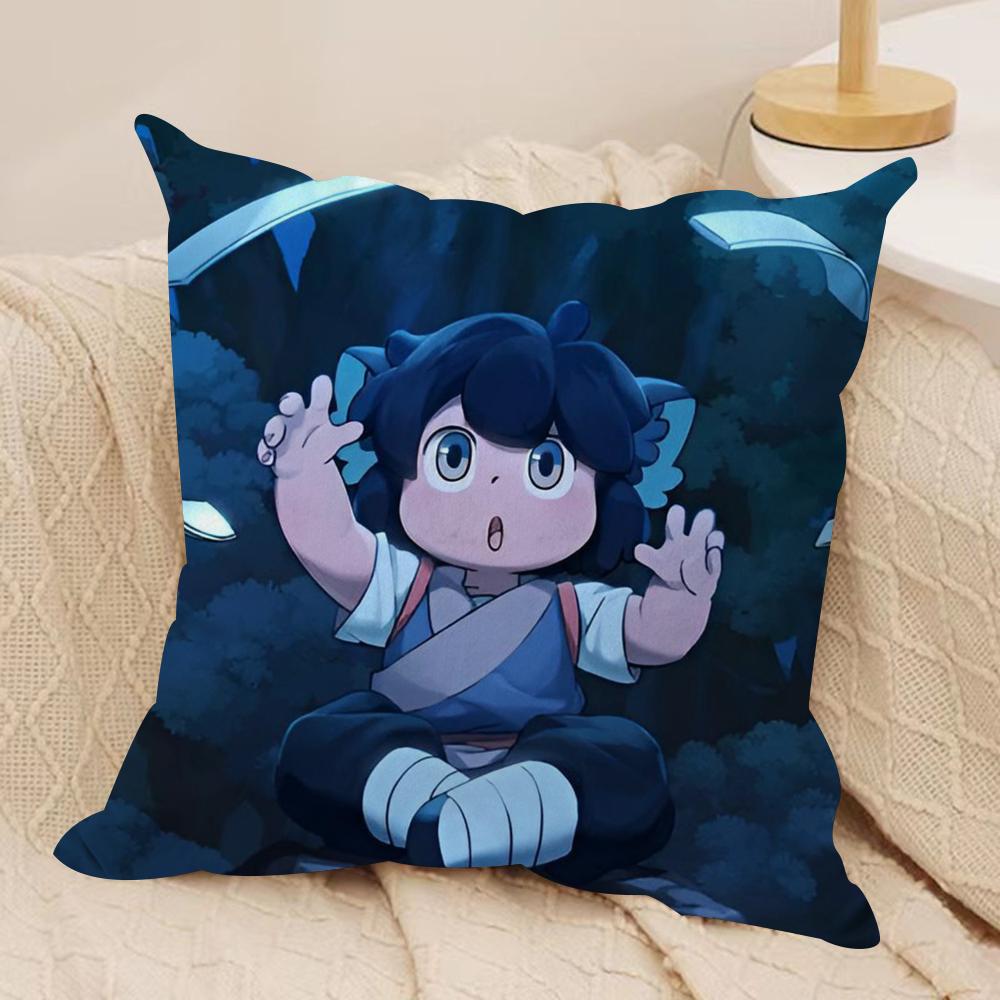 Anime The Legend of Hei Cushion Cover Soft Plush Fabric Double-Sided Printed Sofa Cushion Cover for All Seasons Home Decor Gift