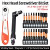 50/100mm Hex Head Screwdriver Bit Set Metric Imperial Magnetic S2 1/4" Hex Allen Wrench Drill Bits Ratchet Wrench Hand Tools