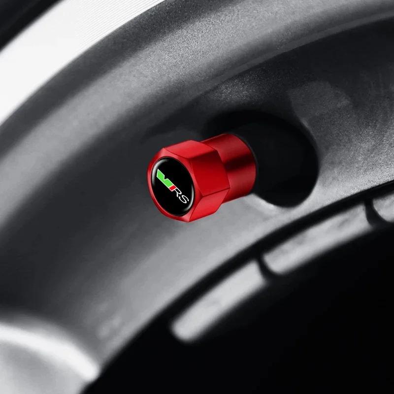 BYCP2 4pcs Car Tire Wheel Stem Air Valve Caps Covers For Skoda VRS Octavia A7 Fabia Rapid Yeti Kodiaq Superb Accessories