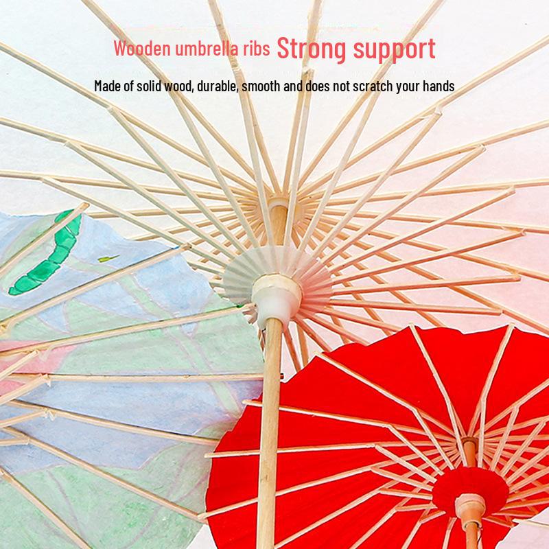 Детский зонтик из белой бумаги, расписанный вручную, в древнекитайском стиле, занятие по рукоделию для детского сада