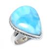Кольцо в подарок из стерлингового серебра 925 пробы с драгоценным камнем из натурального ларимара Natural Republic S.7 r1S70