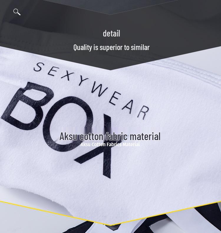 Мужские летние хлопковые спортивные стринги - Низкая посадка, Подтягивающие бедра, Дизайн с надписью