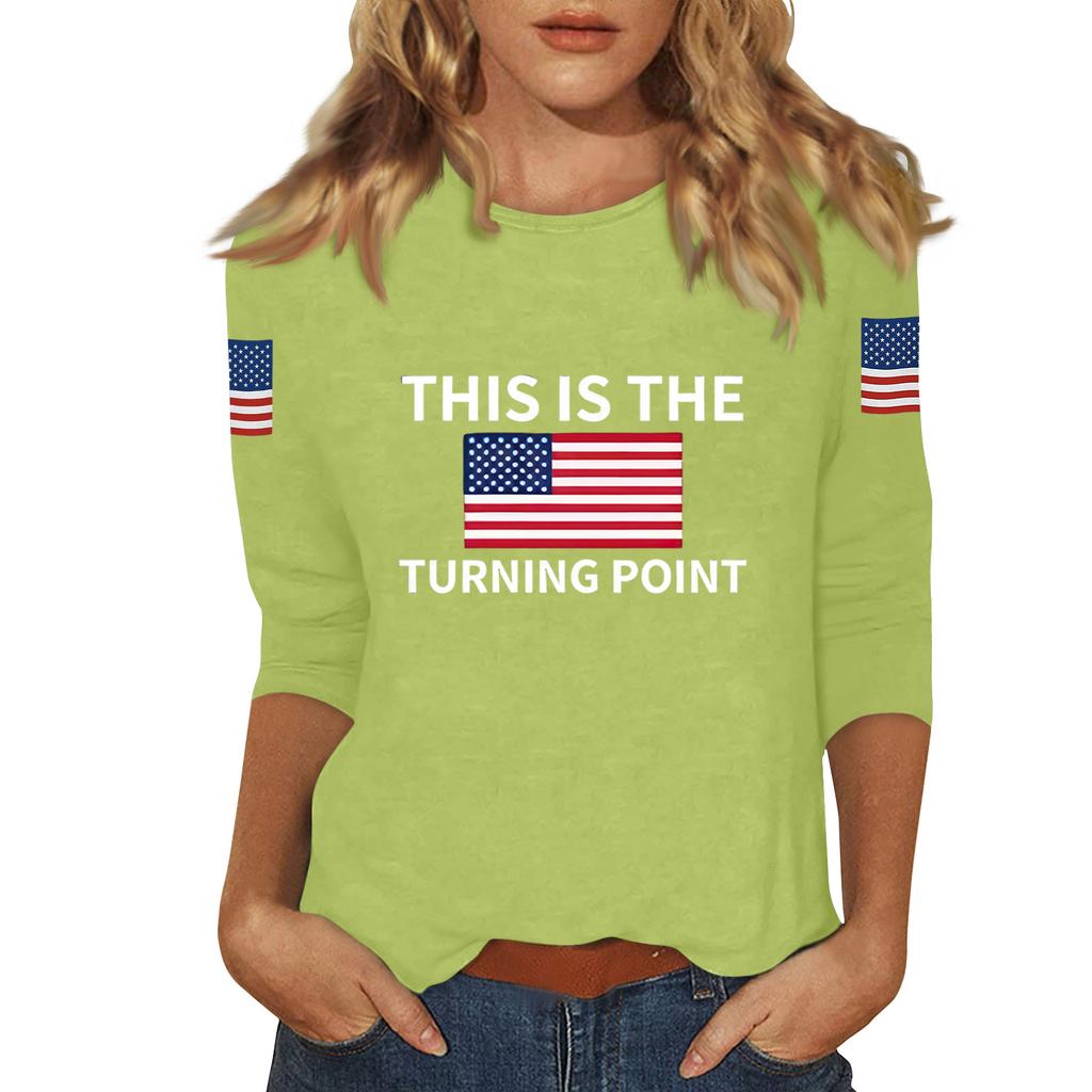 Women's Casual Fashionable Sexy Comfortable Neck Three-Quarter Sleeve Top