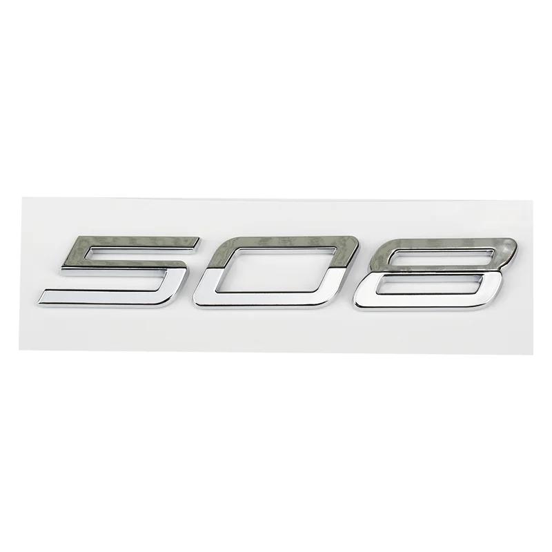 ABS New Letter Decal Car Trunk Emblem for Peugeot 508L 408X 508 408 308 208 Logo 3D Badge Rear Sticker Modification Accessories