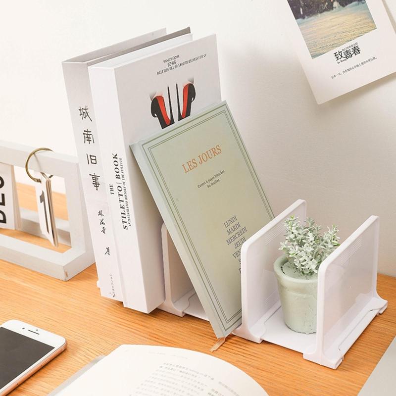 Slim Book Shelf Holder Decorative Book Stoppers Sorter File Organizer for Girls