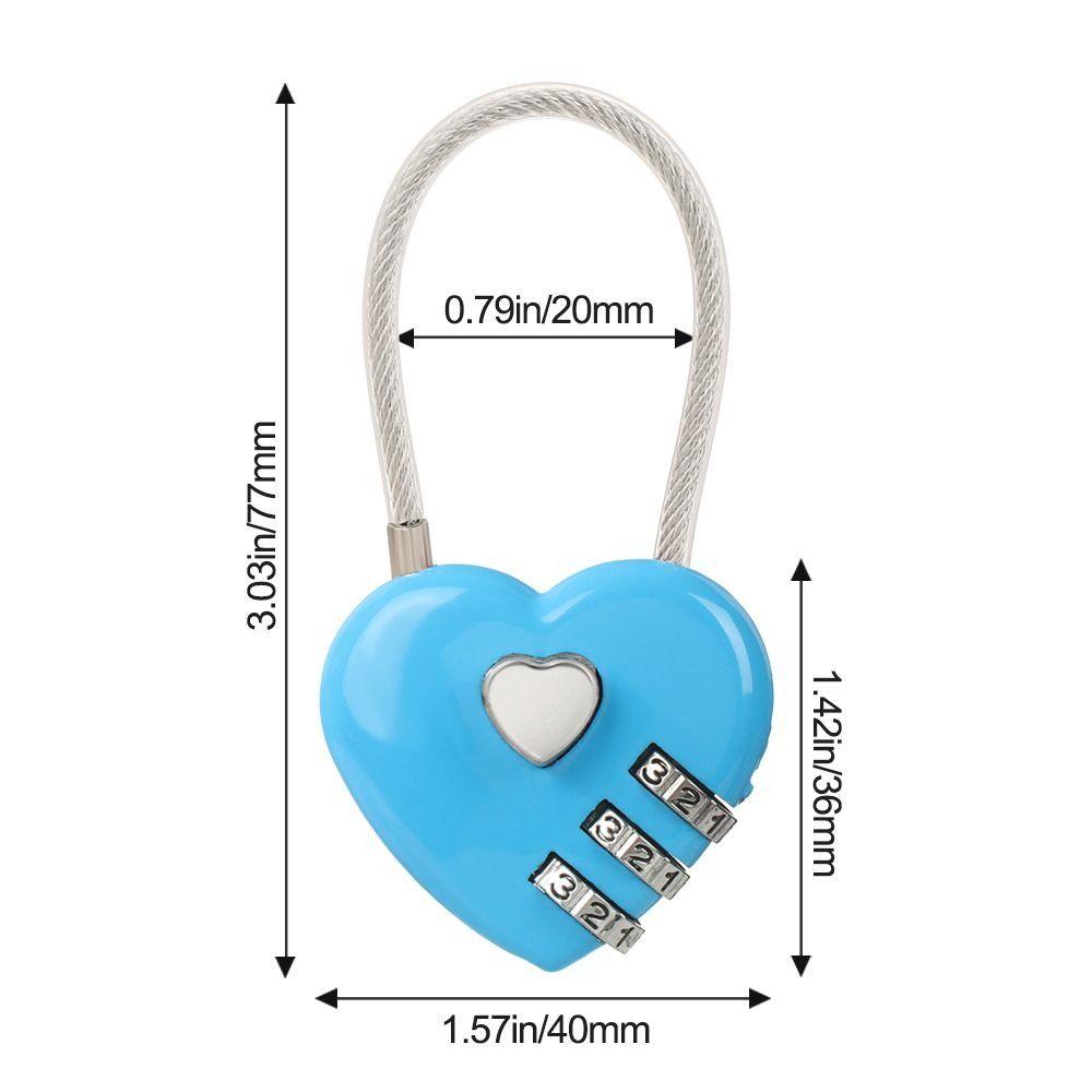 Password Lock Combination Padlock Luggage Travel Lock Heart Shape Padlock TSA Customs Code Lock