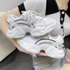 New Women's 2024 Korean Edition Thick Sole Casual Shoes Mesh Breathable Sports Shoes Fashion Versatile Lace Up Running Shoes