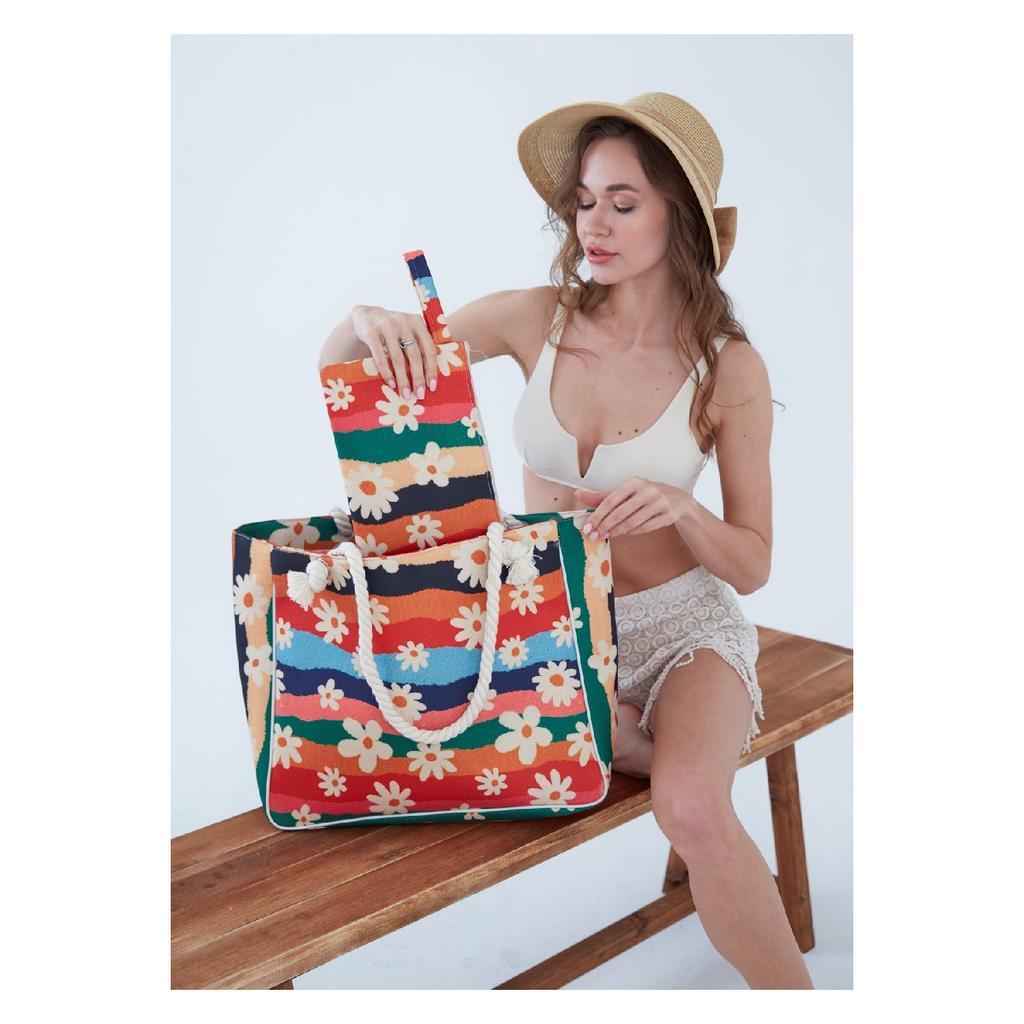 Женская пляжная сумка на молнии