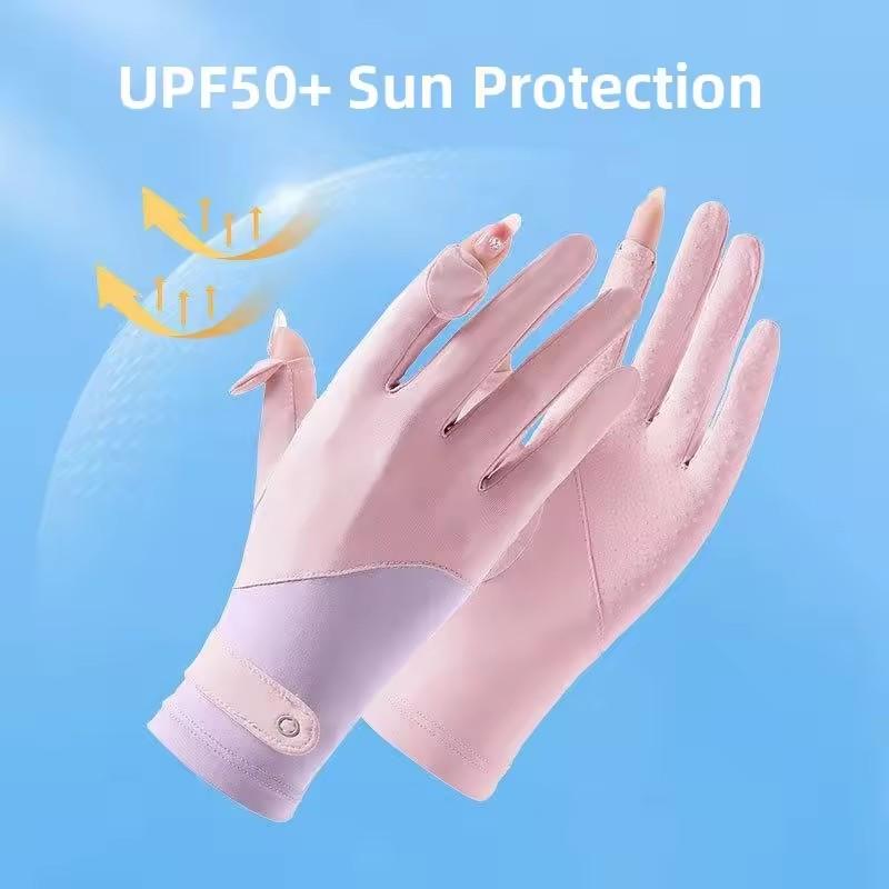 Elastic Protective Gloves Summer lady Ice Silk Cool Breathable Gloves Outdoor Driving and Cycling UV Resistant Touch Screen