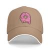 Drippy Pink Frosted Sprinkled Pixel Donut Baseball Cap  Tennis  Sunscreen Trucker Hat Couple Women Vintage Design Snapback Cap