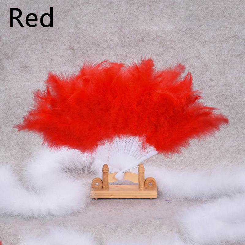 1PC Dance Props Classical Women Showgirl Home Decorative Fluffy Feather Fans Folding Fans Hand Fan Wedding Party