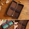 Genuine Leather Pencil Bag Multi-functional Pen Protective Cover  Office School Supplies