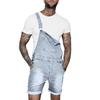 Джинсовый комбинезон шорты однотонный на плечевых лямках летний хип-хоп регулируемые короткие джинсы