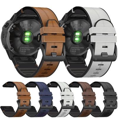 Кожаный ремешок для часов Garmin Fenix ​​7x7 5 5X Plus 6 6X Pro 3 3 HR epix quatix 5 6, 22 мм, 26 мм, умные часы, быстрый ремешок для браслета, новый браслет-ремень