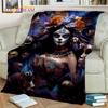 Horror Skull Girl Dead Gothic Undead Female Blanket,Soft Throw Blanket for Home Bedroom Bed Sofa Picnic Travel Cover Blanket Kid