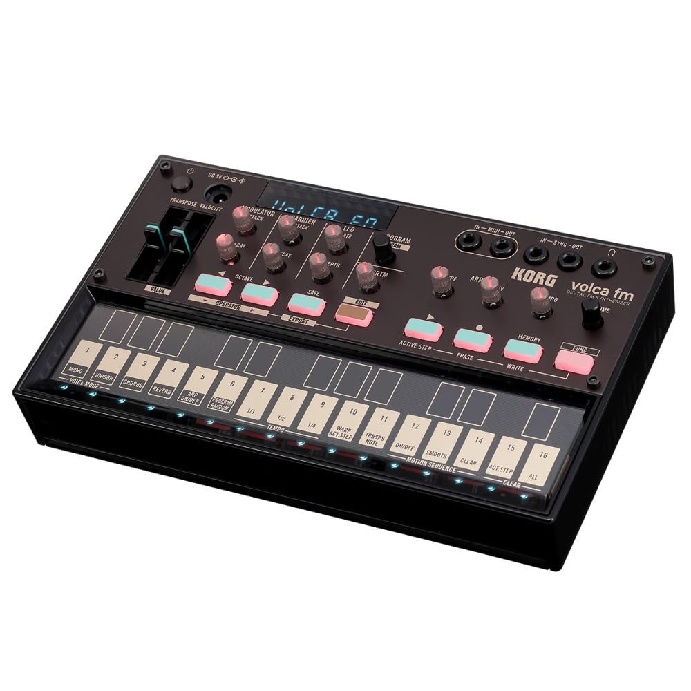 KORG volca fm2 FM 6 Headphone Compact Size for Any Use Synthesizer, Voices, Chorus, Reverb, Battery-Powered, Built-in Speaker, Compatible,