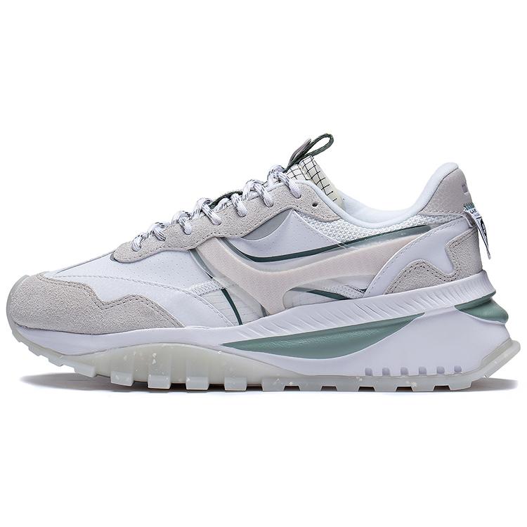 Li Ning Fangyuan EVO Текстиль, Синтетическая кожа Низкие Спортивные Повседневные Кроссовки Женские Бело-серые AGCS164-3