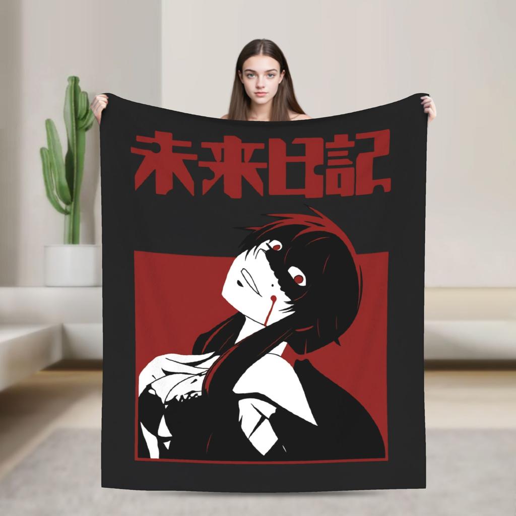 Super Warm Blanket Camping Mirai Nikki Number Twelve Throw Blanket Flannel Bedspread Living Room Street Trend Sofa Bed Cover