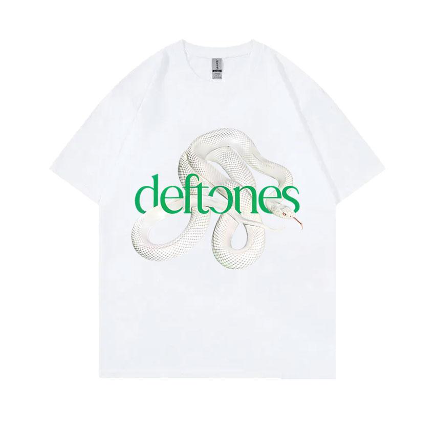 Футболка Deftones для фанатов музыки с принтом змеи. Унисекс, женская, винтажная, альтернативный хэви-метал, оверсайз.