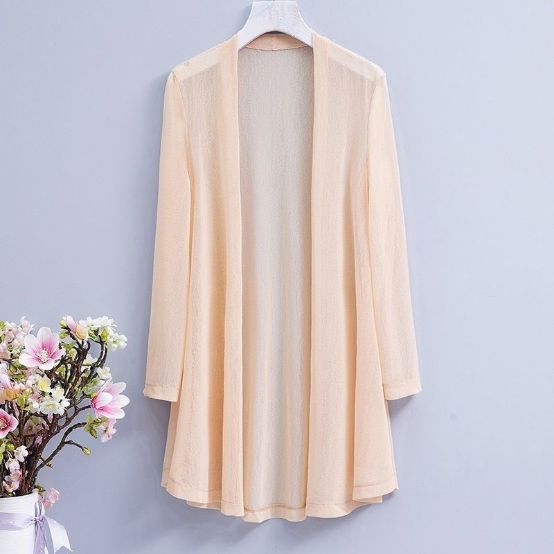 Летняя одежда для защиты от солнца для женщин, длинный сетчатый платок с длинными рукавами, внешний кардиган