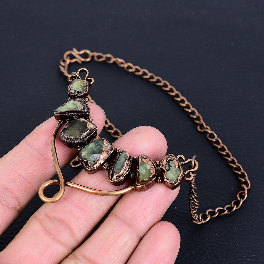 Peridot Necklace, Gemstone Copper Electroformed Jewelry Necklace, Handmade Jewelry, For Anniversary Gift