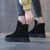 Модные ботинки женские зимние ботинки на плоской подошве женские туфли на платформе женские меховые теплые туфли для женщин новые однотонные зимние туфли короткие ботинки женские