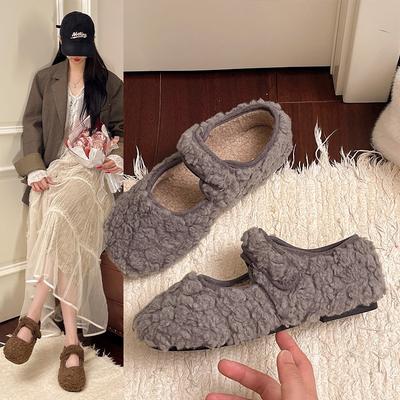 Туфли Мао Мао женские зимние новые сказочные бархатные теплые хлопковые туфли на плоской подошве Мэри Джейн туфли Дуду