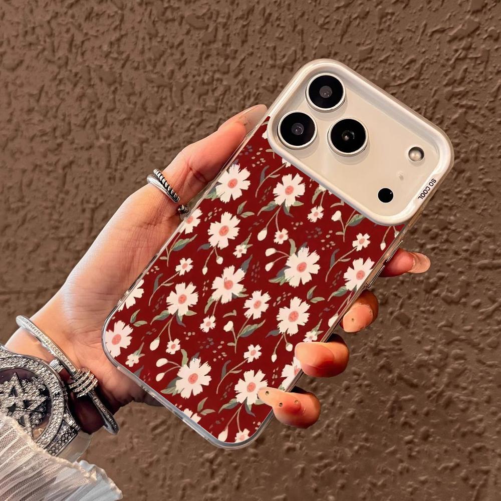 Чехол для телефона с цветами Чехол для iPhone17 16 15 14 13 12 11 Pro/ Max/Plus ударопрочная задняя крышка защита от отпечатков пальцев