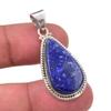 Natural Lapis Lazuli Gemstone Handmade 925 Sterling Silver Pendant 1.50" R4N95