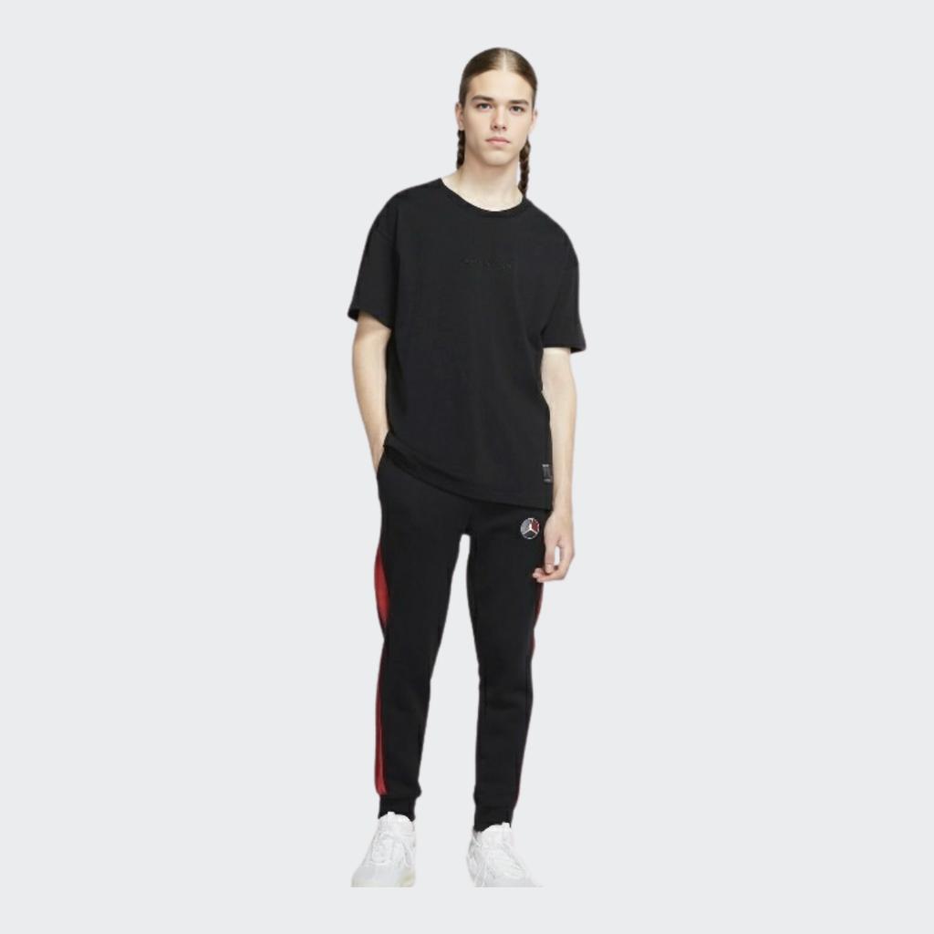 Jordan X Fragment Design Совместная однотонная футболка с круглым вырезом и короткими рукавами, мужские топы, черный DA2986-010
