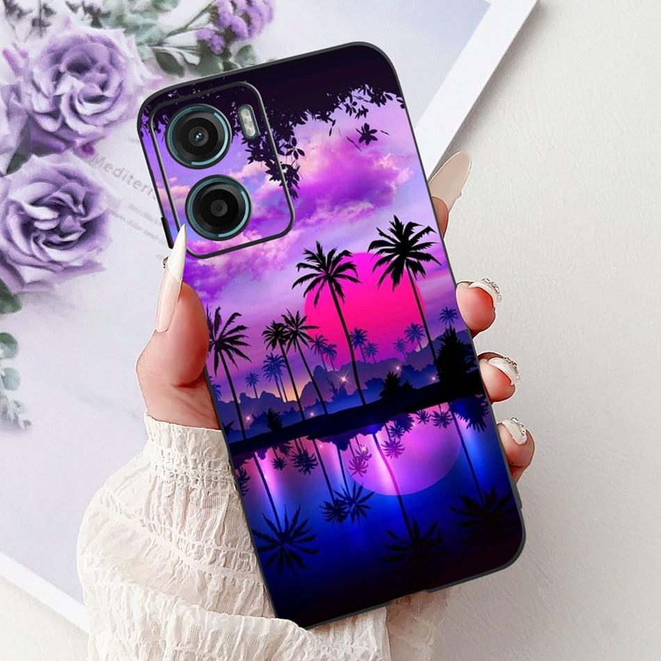 For Motorola Moto G05 G15 E15 2024 Floral Butterfly Phone Case For MOTO G05 G15 E15 4G Black Silicone Soft Lightweight Case