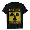 Grunge Caution Radioactive Printed Cotton Tshirts for Men Funny Top Streetwear T-Shirts