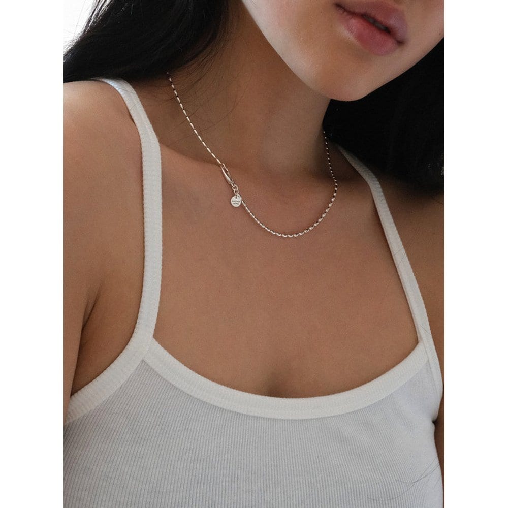 Egg Ball Chain Necklace (Silver925)(2Color)