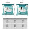 Polar Bear Penguin Hitching A Ride Square Pillowcase Polyester Linen Velvet Pattern Zip Decorative Throw Pillow Case Room Cover
