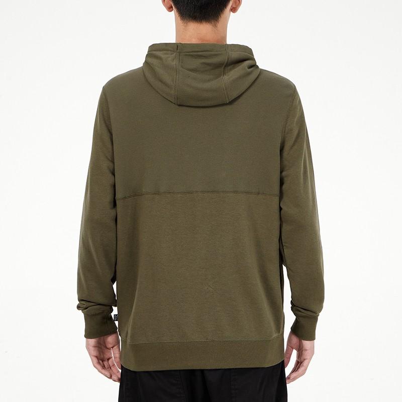 Puma Однотонная спортивная трикотажная толстовка с капюшоном на шнурке для мужчин, цвет армейский зеленый 846413-44