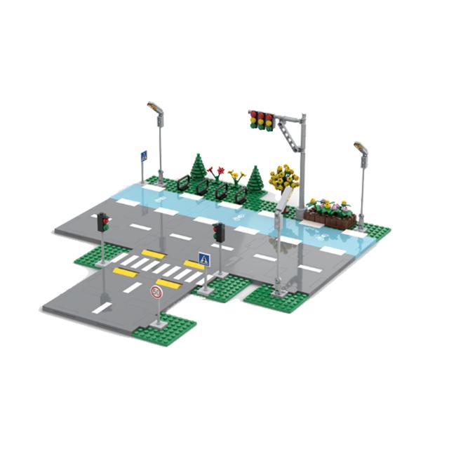 Пешеходный мост MOC Игрушки Строительные кубики Городская сцена движения Уличный вид Детали Блоки Дорога Автомагистраль Работает с City bricksi