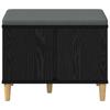 Hallway Bench with Cushion and Storage Black Oak 60 x 38 x 46 cm