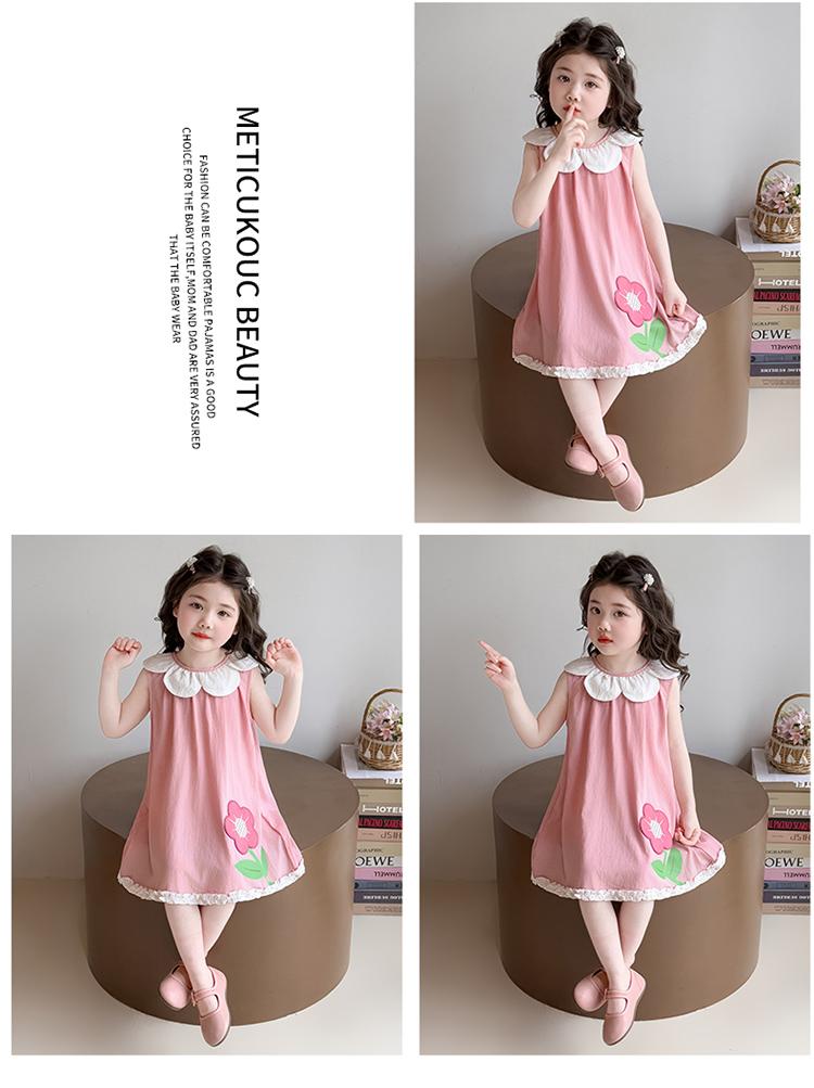 Girls' Flower Dress Summer 2026 New Children's Summer Dress Tank Top Skirt Stylish Baby Summer Thin Skirt