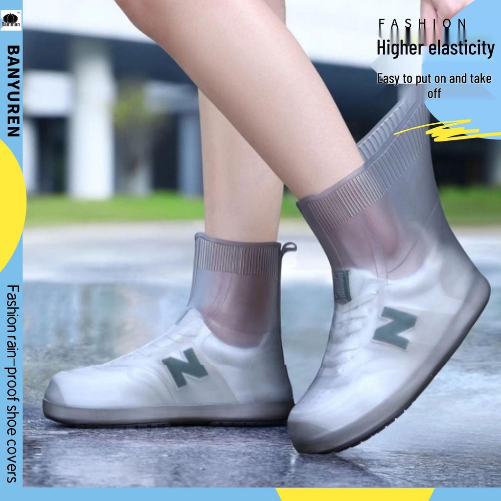 Унисекс Водонепроницаемые Нескользящие Силиконовые Резиновые Сапоги - Прочные, Утолщенные и Износостойкие для Дождливых Дней
