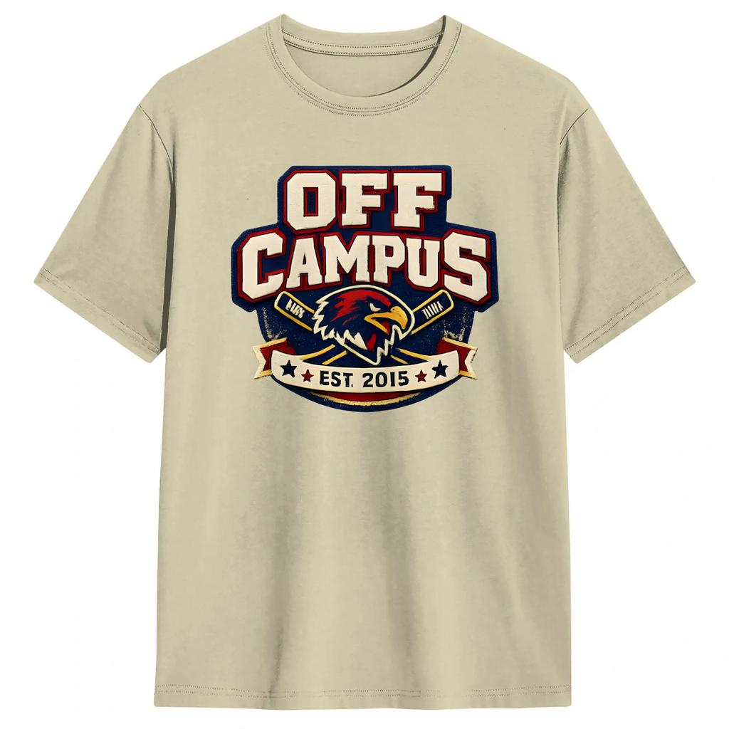 Футболка с логотипом фильма Off Campus EST 2015 Хлопковые пляжные футболки для мужчин Повседневная футболка с коротким рукавом Ретро футболки Y2K