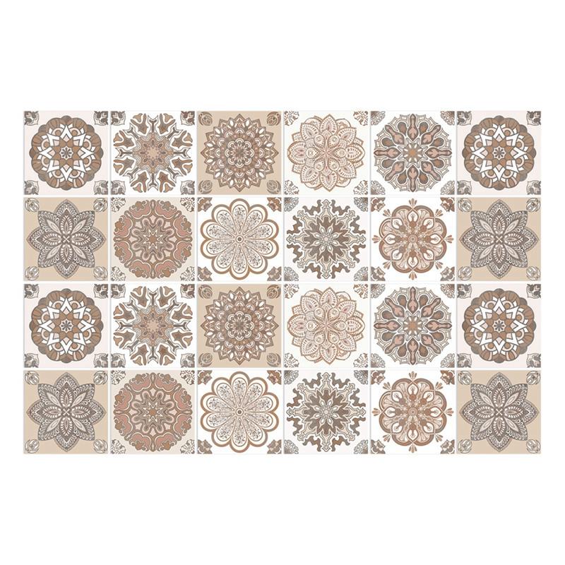 24 шт./компл. Арт-ретро Мандала Плитка Наклейки На Стены Наклейки Водонепроницаемые Наклейки На Стены Декор Гостиной Ванная Комната Кухня Украшения