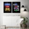 Modern Lights Gaming Zone  Industrial Neon Wall Art Canvas Painting Posters Picture For Internet Cafe Bar Boy Room Home Decor