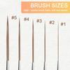 5Pcs Smooth Strokes Long Line Brush Set Wood  Handle Art Paint Brushes  Comics Painting